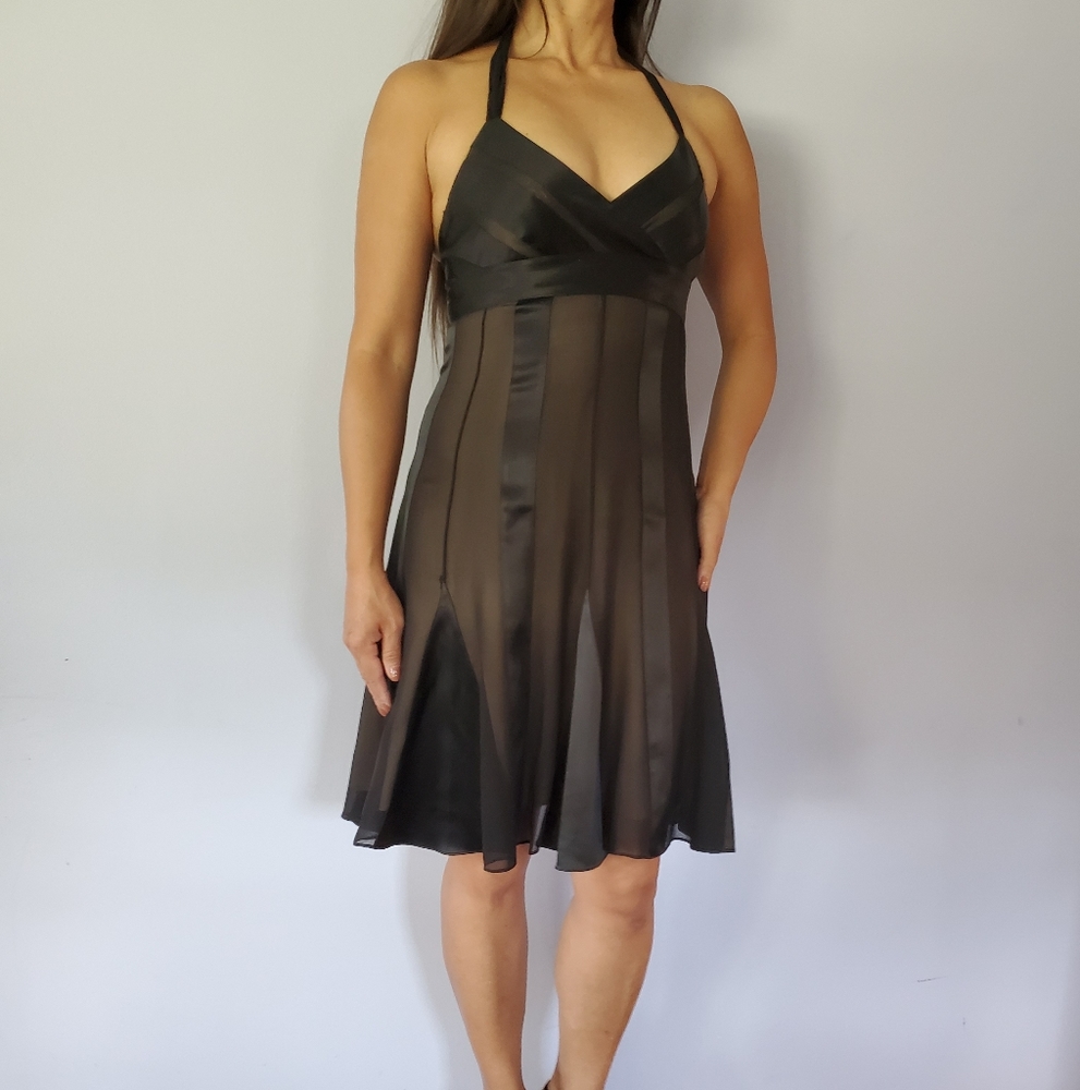 BCBG Maxazria 100% silk black cocktail dress